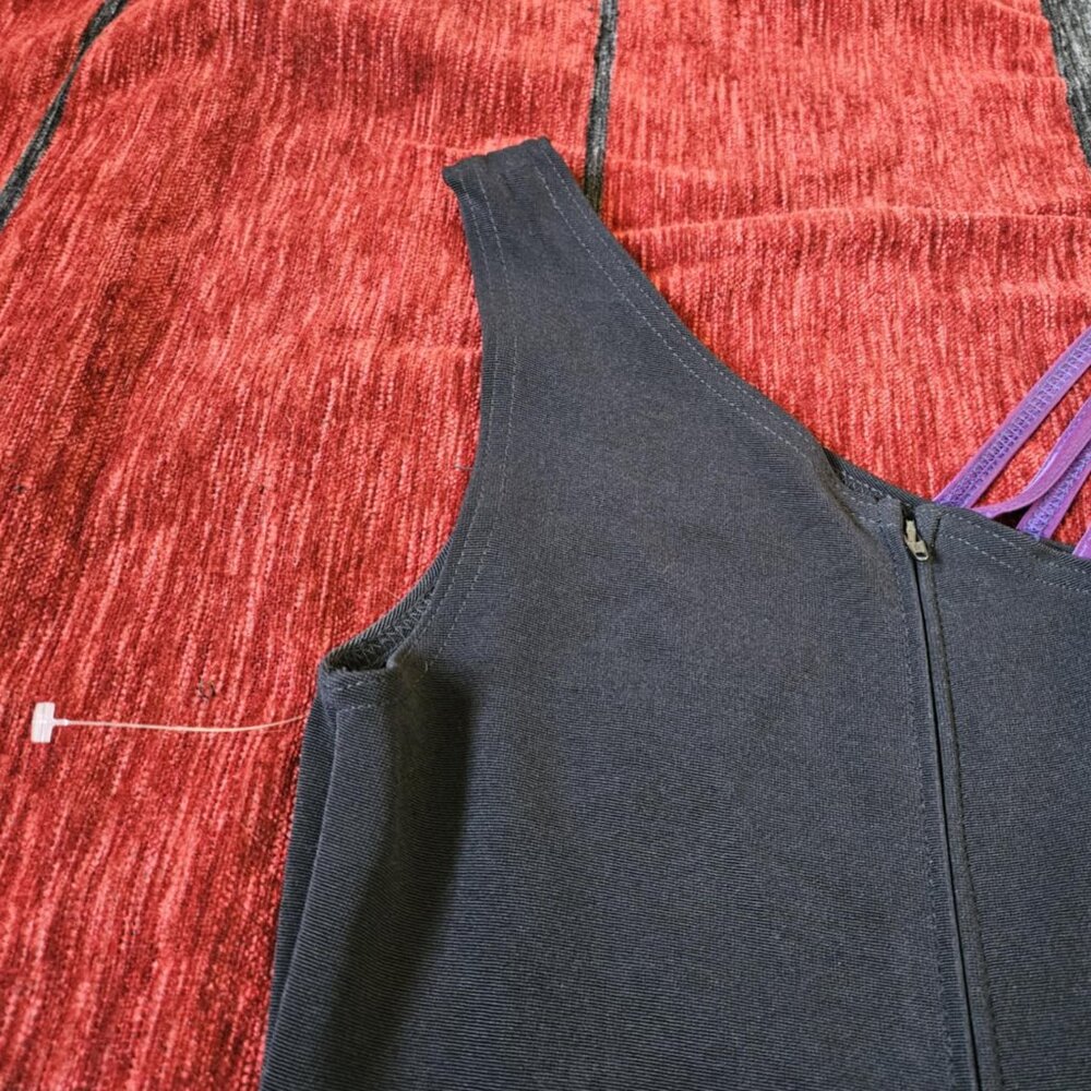 RARE Tadashi Shoji Purple & Black Mini Dress🖤💜🖤 - Picture 7 of 9